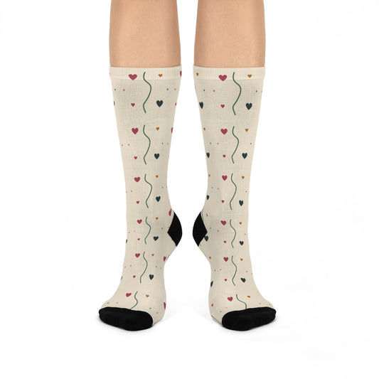 EVELE Wandering Hearts | Cushioned Crew Socks