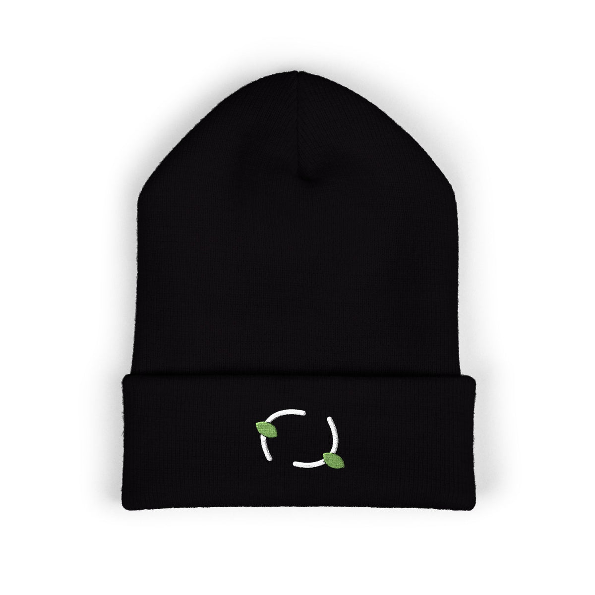 Olive Pair Embroidered Beanie | Botanical Cuff Hat | EVELE Gallery