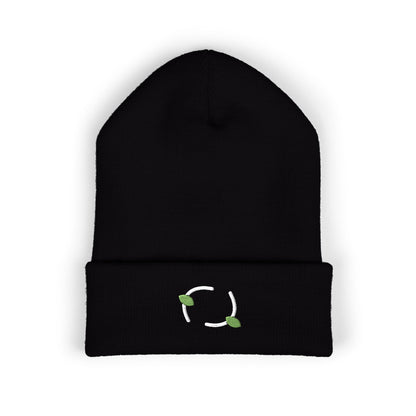 Olive Pair Embroidered Beanie | Botanical Cuff Hat | EVELE Gallery