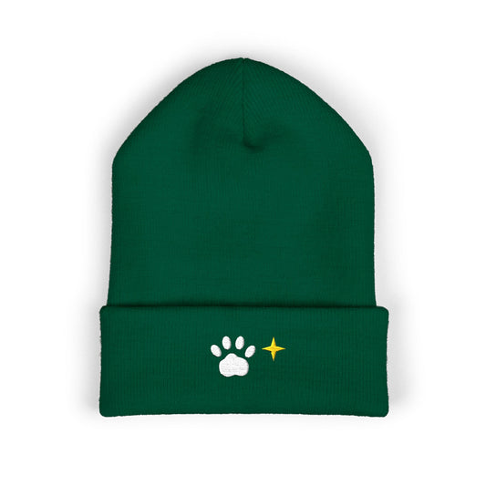 Paw Gleam Embroidered Beanie | Pet Lover Cuff Hat | EVELE Gallery