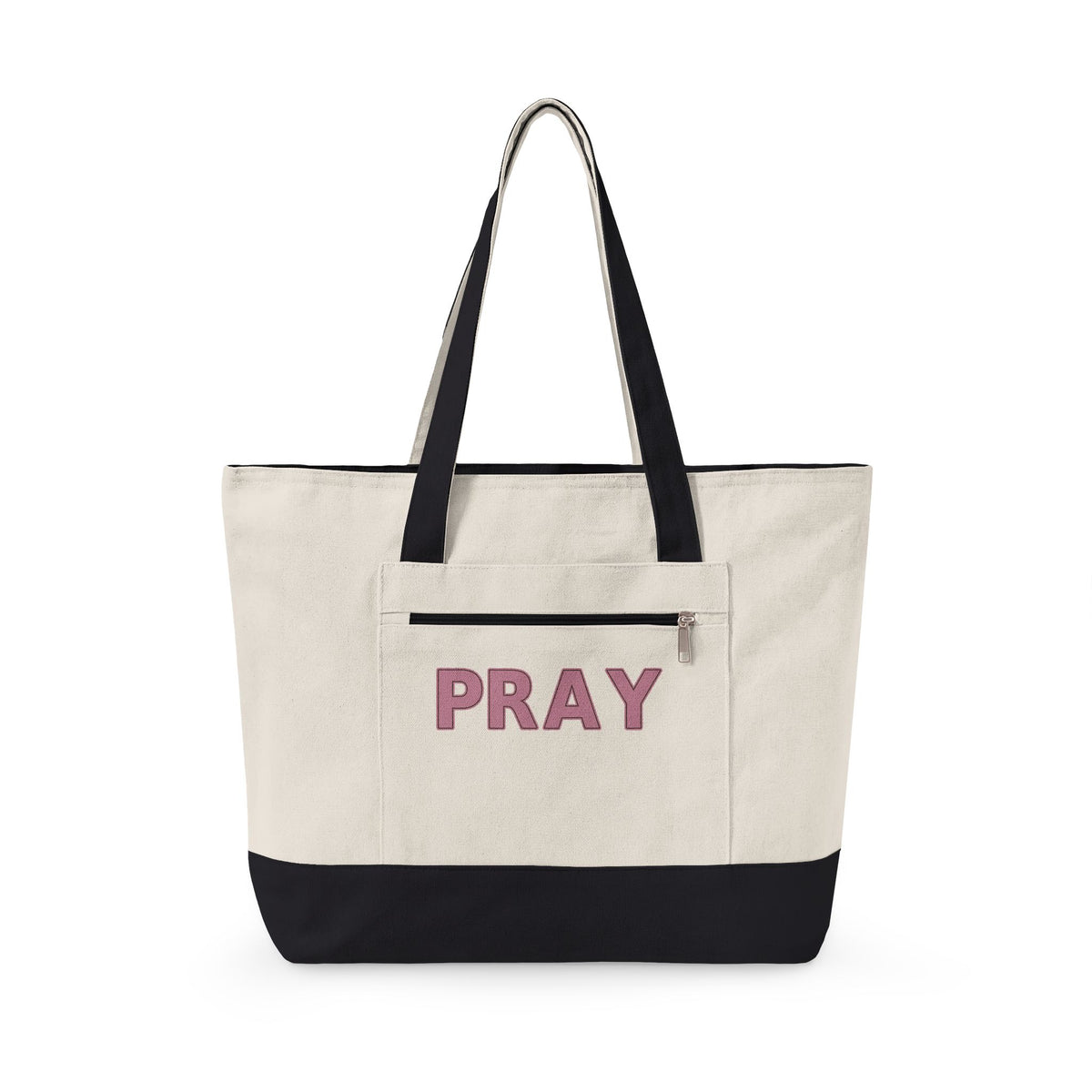 Pray Essentials Zippered Canvas Tote — EVELE Edit | Q-Tees Q1300