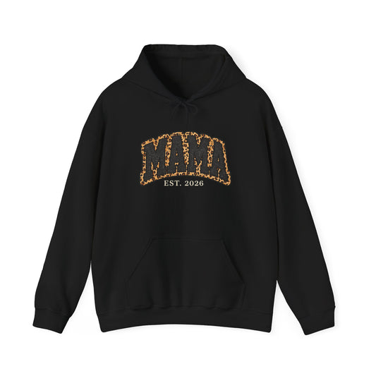 Leopard MAMA Est. 2026 Hoodie | Gildan 18500
