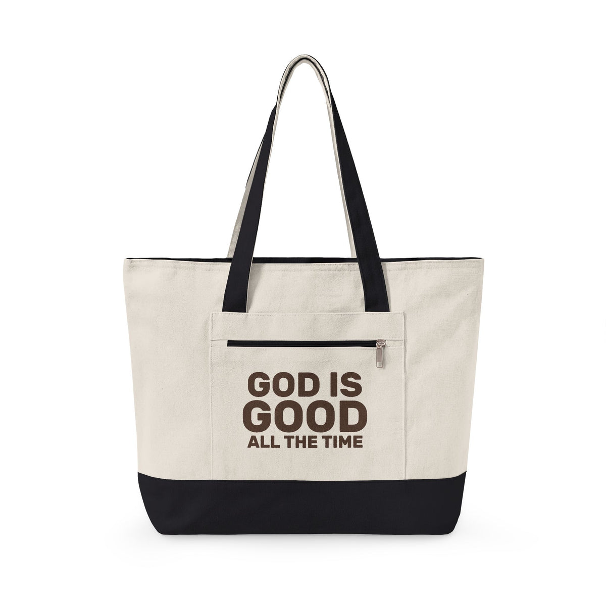 God Is Good Zippered Canvas Tote — Classic | Q-Tees Q1300