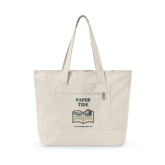 EVELE Paper Tide | Zippered Canvas Tote