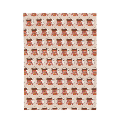 Ghost Cafe Velveteen Plush Blanket | Cozy Coffee Throw