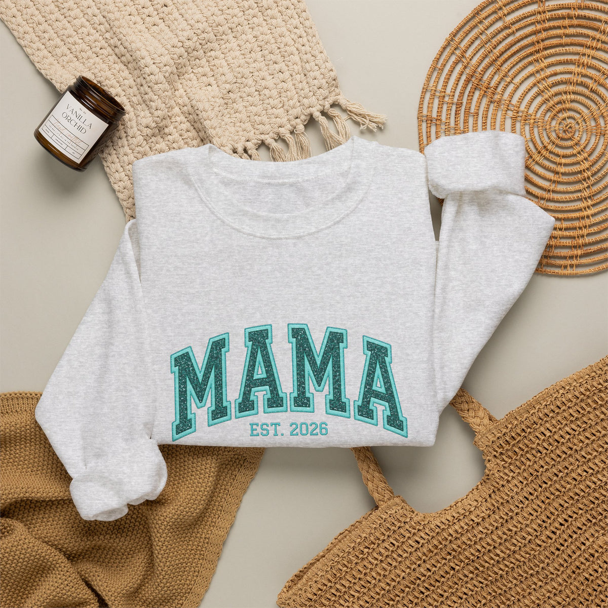 Aqua MAMA Est. 2026 Crewneck | Gildan 18000