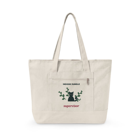 EVELE Indoor Jungle Supervisor | Zippered Canvas Tote