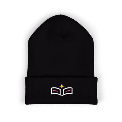 Ember Pages Embroidered Beanie | Bookish Cuff Hat | EVELE Gallery