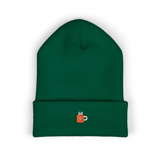 Ghost Cafe Embroidered Beanie | Cozy Coffee Hat