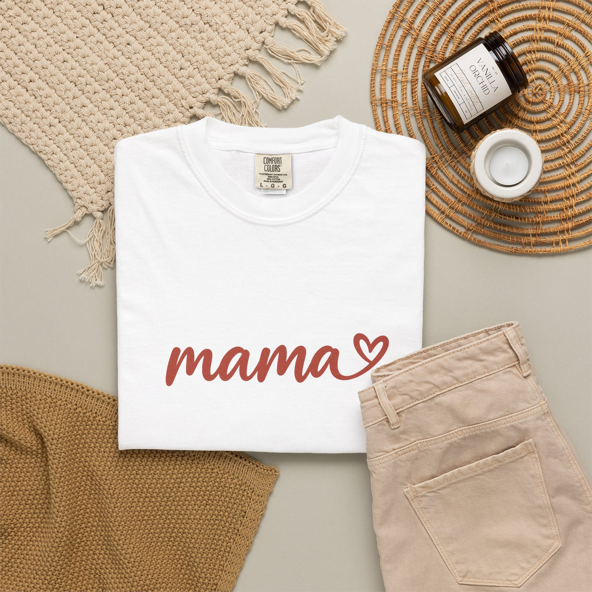 MAMA Heartline Tee | Comfort Colors 1717