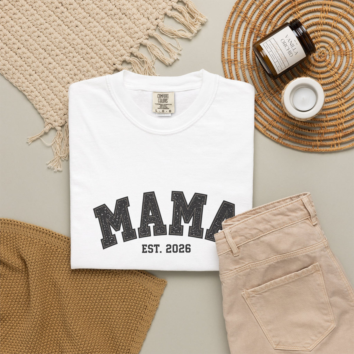 Classic Black MAMA Est. 2026 Tee | Comfort Colors 1717