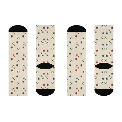 EVELE Espresso Check | Cushioned Crew Socks
