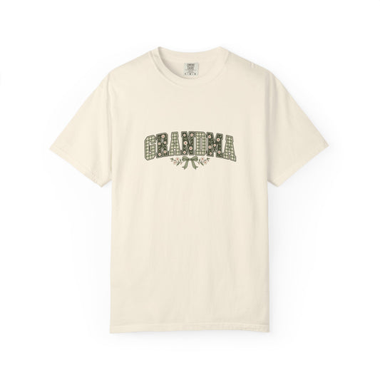 GRANDMA Floral Gingham Tee | Comfort Colors 1717
