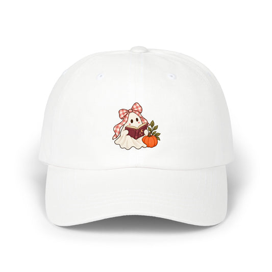 Bookish Bow Ghost Dad Cap | Cozy Reader Hat