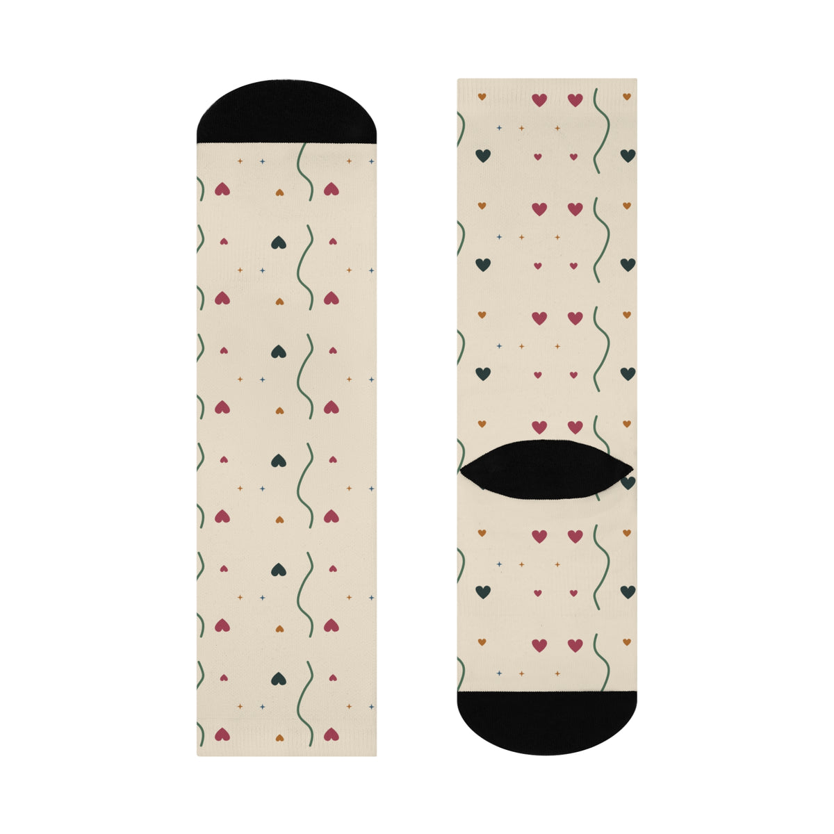 EVELE Wandering Hearts | Cushioned Crew Socks