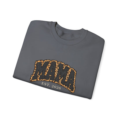Leopard MAMA Est. 2026 Crewneck | Gildan 18000