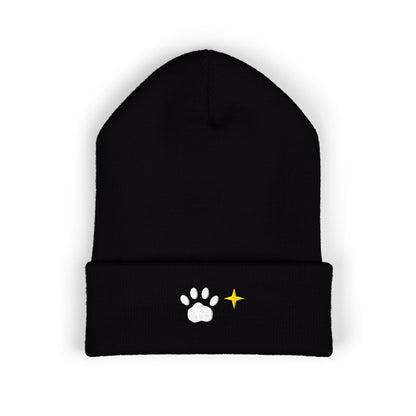 Paw Gleam Embroidered Beanie | Pet Lover Cuff Hat | EVELE Gallery