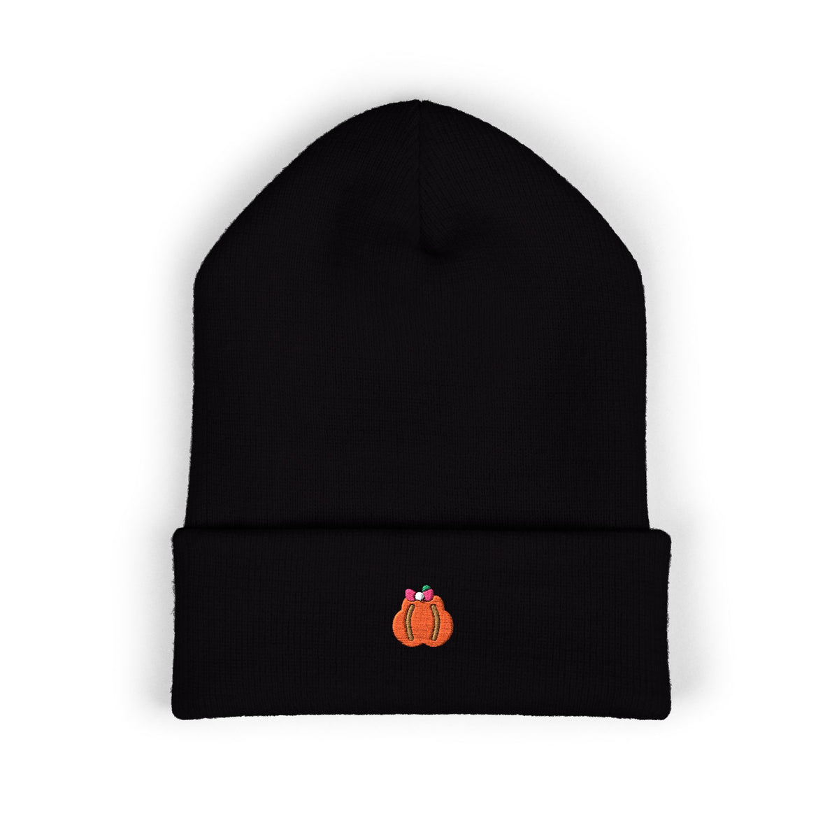 Bow Pumpkin Embroidered Beanie | Cute Fall Hat
