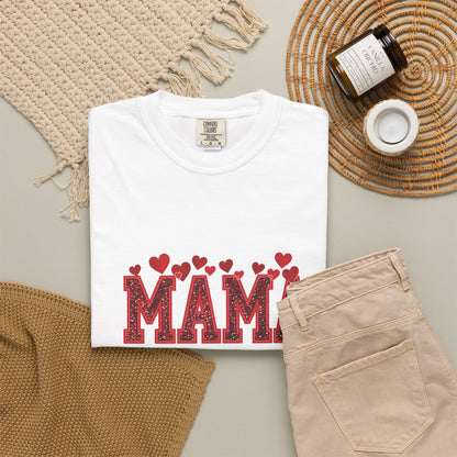 Cherry Hearts MAMA Tee | Comfort Colors 1717